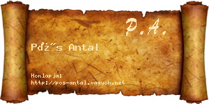 Pós Antal névjegykártya